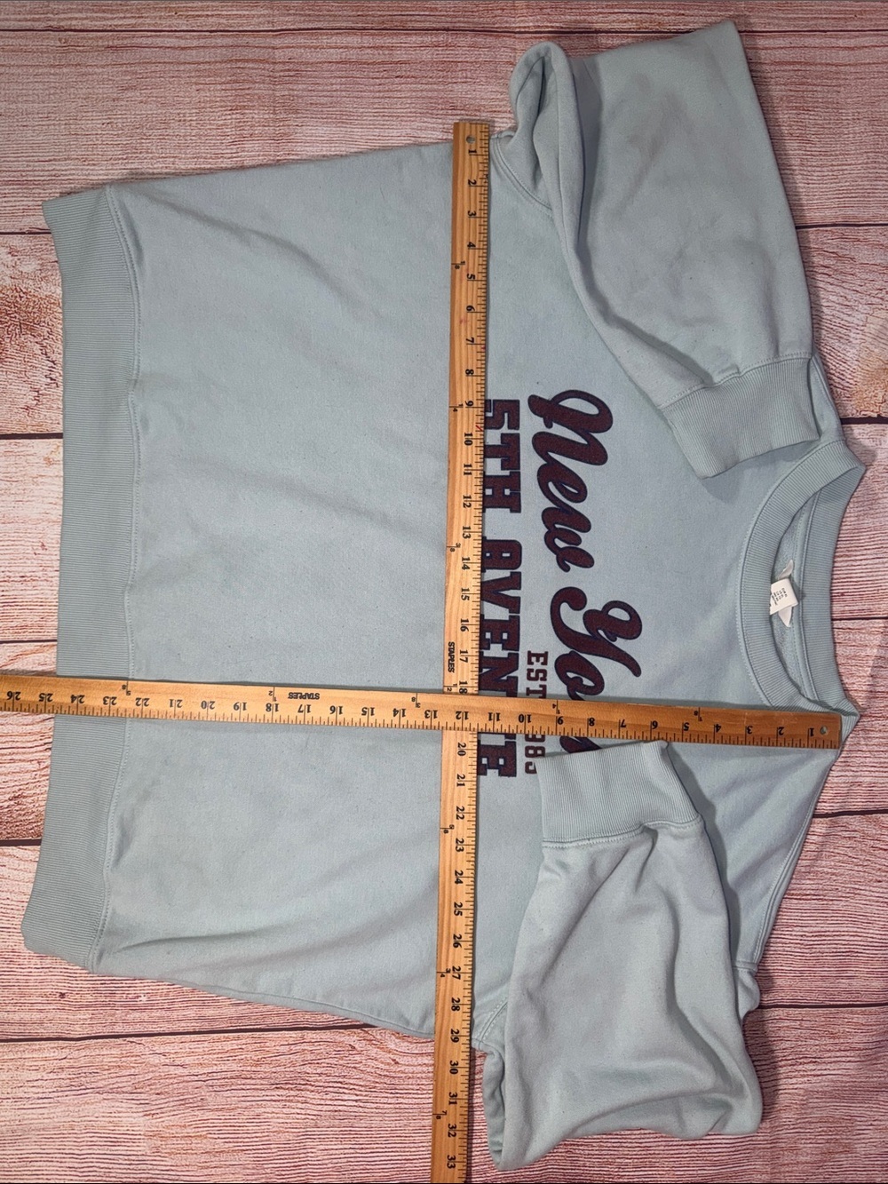 New York 5th Avenue Crewneck Sweatshirt Women’s XL Blue Graphic Pullover - Picture 5 of 9